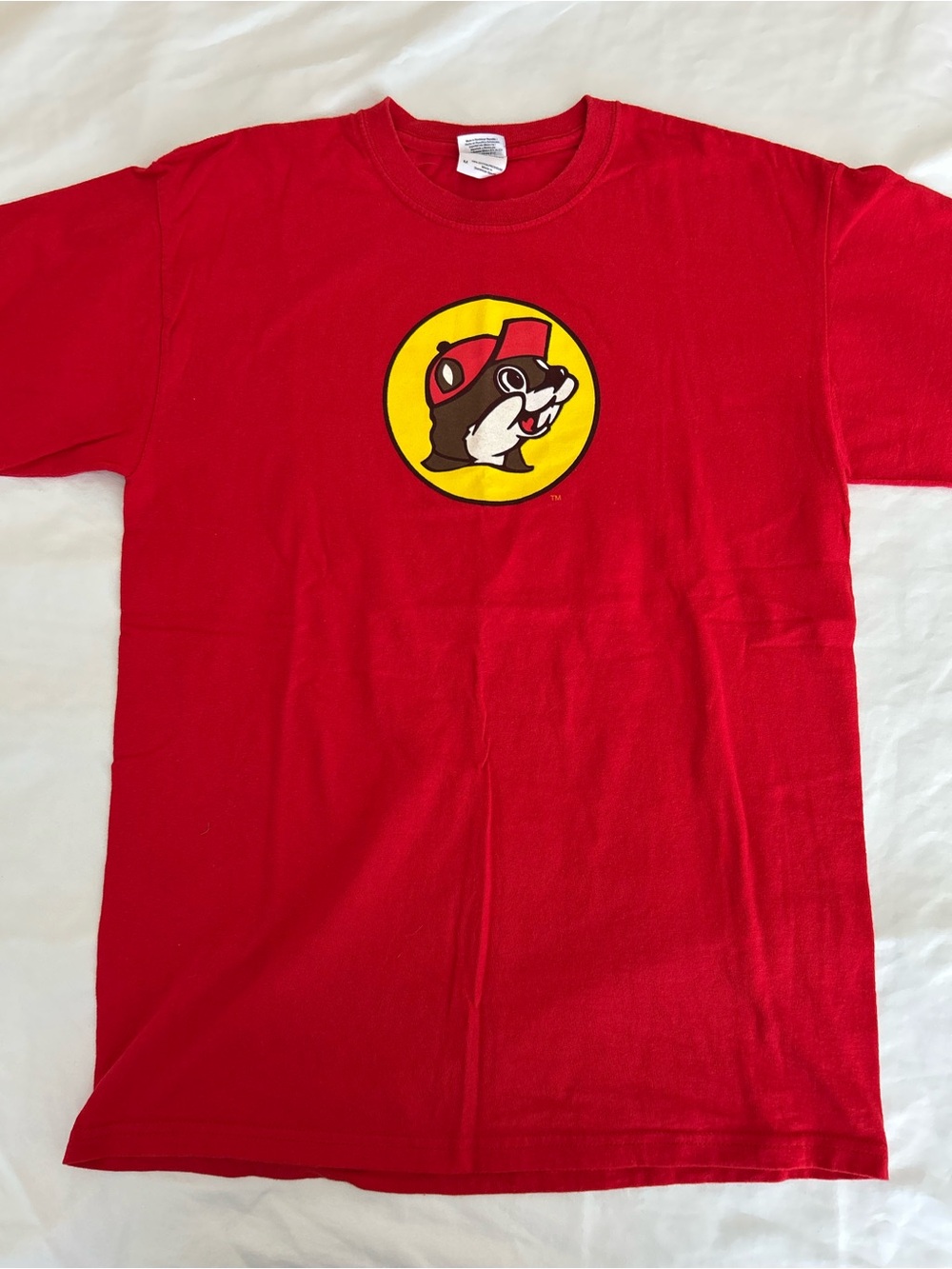 Buc-ee's Classic Red Logo Cotton Blend T-shirt Size M